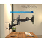 Mount-It! - Support mural robuste pour moniteur avec bras à ressort à gaz, compatible avec les moniteurs ultra-larges jusqu'à 49 pouces-Le système intégré de gestion des câbles permet de les ranger et de les dissimuler, pour un aspect soigné et professionnel