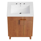 Modway - Miles 24" Vanette de salle de bain - Noyer blanc-Assemblée requise