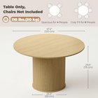 HOMCOM - Table à manger ronde 47 po avec base à pied cannelé pour 4-6 personnes - bois naturel-La surface recouverte de mélamine résiste aux rayures et permet un nettoyage facile 
