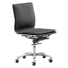 Zuo - Lider Plus Armless Chaise de bureau - Noir-Hauteur réglable pour un confort personnalisé optimal