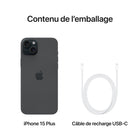 Apple - iPhone 15 Plus 6,7 po ecran Liquid Retina, 128 Go, Noir, déverrouillé-Garantie limitée d'un an du fabricant