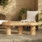 Modway - Elowen Intérieur - Terrasse extérieure Faux travertin texturé Table basse - Travertin-Construction en béton