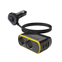 Scosche - adaptateur double 12 volts DoubleUp avec deux ports d’alimentation USB-C Power Delivery de 20W - noir-Recharge quatre appareils simultanément avec ses deux sorties de 40 watts et ses deux ports USB-A de 12 watts