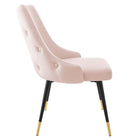 Modway - Adorn Touffe Performance Velvet Fauteuil d’appoint de salle à manger - Rose-Rembourrage en mousse dense