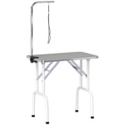 PawHut - Table de toilettage pliable pour chiens et chats surface antidérapante - gris-Cadre en métal robuste avec pieds antidérapants pour empêcher la table de vaciller 