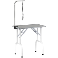 PawHut - Table de toilettage pliable pour chiens et chats surface antidérapante - gris-Cadre en métal robuste avec pieds antidérapants pour empêcher la table de vaciller 