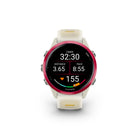 Garmin - Forerunner 570 - 42 mm, aluminium framboise avec bracelet translucide os/mangue-RAPPORT DU MATIN ET DU SOIR - Réveillez-vous avec votre rapport du matin comprenant un aperçu de votre sommeil, de votre récupération et de vos perspectives d'entraînement, ainsi que votre VFC, votre préparation à l'entraînement et la météo. Avant de vous coucher, recevez un rapport du soir pour mieux préparer le lendemain : rappel de vos besoins en sommeil, de votre entraînement du lendemain, de la météo et des événeme