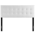 Modway - Lily Biscuit Touffé Performance Velvet Tête de lit complète, Blanc-Hauteur ajustable de 45 » à 52,5 »