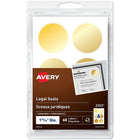 Avery Sceaux juridiques permanents, 1 15/16 po, or, paq./60 (2353)-Sceaux métalliques brillants en or pour certificats et récompenses. L'adhésif permanent maintient les sceaux bien en place et à plat. Parfait pour le gaufrage.