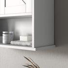 kleankin - Armoire murale de salle de bain style ferme - blanc-Structure en MDF avec finition peinte pour plus de stabilité