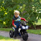 Qaba - Moto pour enfants 6v avec musique, phares, 3 roues - bleu-Vitesse maximale de 1,86 mi/h (3 km/h), rapide mais sûre 