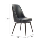 Zuo - Keppel Chaise de salle à manger pivotante - Noir - Ensemble de 2-6