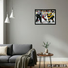 Sidney Crosby and Nathan MacKinnon Faceoff sur toile - Toile encadree - 31" x 22"-Prêt à accrocher - livré entièrement assemblé