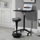 Vinsetto - Tabouret oscillant sans dossier à hauteur réglable - gris-Réglez facilement la hauteur en tirant sur la sangle, adapté aux hauteurs bar/comptoir ou à la position debout