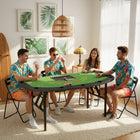 Soozier - Table de poker pliable 72 po-Tapis style casino avec accoudoirs rembourrés