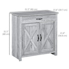 HOMCOM - Buffet style ferme 31,5 po L avec rangement - gris-MDF et panneau de particules de qualité 