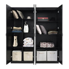 Manhattan Comfort - Hopkins 59,22 po Ensemble Moderne 2 Pièces Armoire de Rangement à 11 Étagères - Noir-Style de porte à ouverture à 90° avec charnière de porte européenne à fermeture douce