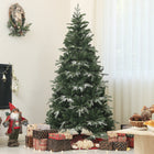 HOMCOM - Arbre de Noël artificiel floqué de neige de 6 pi avec 850 branches-Construction à charnières, conception en sections, ouverture automatique des branches, branches moulées faciles à façonner pour une installation rapide 