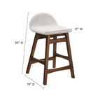 Modway - Juno Tabouret de comptoir - Tissu ivoire - Ensemble de 2-Hévéa et contreplaqué