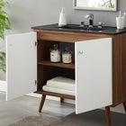 Modway - Transmit 36" Vanette de salle de bain - Noir noyer-Pattes en bois écartées