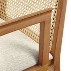 Modway - Monarch Bois et rotin Fauteuil à manger - Miel Ivoire naturel tissé à bruyère-9