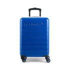 Reebok - Valise de cabine à coque rigide 21.50po Double Dribble - Bleu-Poignée télescopique ergonomique pour confort et durabilité, avec hauteurs réglables sur plusieurs niveaux et poignées supérieures et latérales renforcées