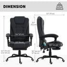 Vinsetto - Fauteuil de bureau à massage vibrant 7 points avec repose-pieds et roulettes pivotantes - noir-Repose-pieds rétractable pour pouvoir surélever vos pieds en position allongée