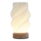 Xtricity - Lampe tactile LED portable à ondes fractales-Abat-jour imprimé en 3D avec base en bois pour un style décoratif moderne
