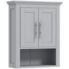 kleankin - Armoire murale de salle de bain avec étagère - gris-Le design mural permet de gagner de la place