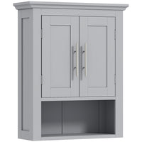 kleankin - Armoire murale de salle de bain avec étagère - gris-Le design mural permet de gagner de la place