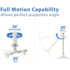 Mount-It! - Support de plafond universel pour projecteur - Réglage de la hauteur de 21,5 à 35,4 pouces-9