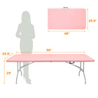 Homy Casa - Table pliante portable de 8 pi pour intérieur et extérieur, camping - Rose-Le plateau rose ajoute une touche douce et joyeuse