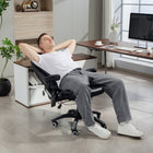 Vinsetto - Chaise de bureau de massage à haut dossier avec vibrations 6 points - noir-Télécommande filaire incluse, avec poche latérale de rangement