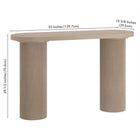 Hudson&Canal - Table console ovale cannelée Isa - 55 po l - Blanc aulne-Dimensions du produit : 55 po L x 15,5 po l x 29,5 po H