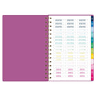 AT-A-GLANCE Agenda hebdomadaire/mensuel petit format Emily Ley Simplified 2027 - 8 1/2 po x 6 po - rose poly - bilingue-Couverture en poly durable avec design des bandes joyeuses