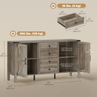HOMCOM - Buffet de style ferme 59,2 po L avec plateau épais - gris vieilli-Peut également être utilisé comme armoire de cuisine, meuble TV, buffet ou meuble d’entrée 