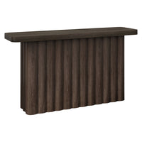 Hudson&Canal - Console rectangulaire cannelée Olie de 140 cm de large - Chêne brun-Un design moderne aux lignes classiques pour votre entrée, votre salon, votre bureau et bien plus encore
