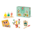 Janod - Coffret à jouets - 4 jouets - 36 mois-Ce coffret a été développé en collaboration avec un psychomotricien pour favoriser progressivement le développement psychomoteur de votre enfant et ses futures acquisitions de compétences