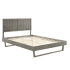 Modway - Alana Bois Lit à plateforme queen avec cadre angulaire, Gris-Cadre de lit plateforme Queen