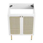 Modway - Chaucer 24" Armoire de toilette de salle de bain (lavabo non inclus) - Blanc-Stratifié à grain de bois