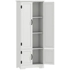 HOMCOM - Armoire de cuisine garde-manger 60 po avec étagères - blanc-Étagère réglable et amovible dans une armoire de rangement supérieure pour un stockage plus flexible 