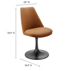 Modway - Lippa Salle à manger pivotante Cuir végane Fauteuil d’appoint - Black Tan-Design sans bras avec base sur piédestal