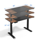 LjubLjana - Bureau assis-debout à hauteur réglable électrique de 47 po - Noir/Bois-Moteur électrique puissant - Profitez d'une plage de hauteur de 28" à 45" avec le moteur puissant de ce bureau et ses pieds solides grâce au réglage télescopique de la hauteur, le contrôleur à bouton-poussoir facile à utiliser dispose de 4 préréglages de mémoire pour enregistrer votre hauteur préférée