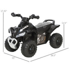Aosom - Jouet à roues sans moteur 4 roues pour enfants - noir-Dimensions totales : 26,5 po L x 15 po l x 17,25 po H 