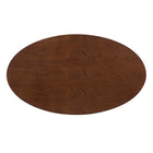 Modway - Tupelo Ovale de 48 po Table à manger, Noyer d’or-Socle en socle en métal en or poli