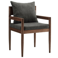Modway - Remington Fauteuil à manger - Charbon de bois-Cadre en bois massif d’orme