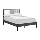 Modway - Adair Fuseau Métal Lit de plateforme complet, Charbon de bois-Pas besoin de sommier