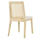 Modway - Monarch Bois et rotin Fauteuil d’appoint de salle à manger - Ivoire blanc ancien tissé naturel à bruyère-7