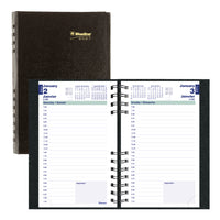 Blueline - 2027 Agenda quotidien CoilPro avec couverture rigide à texture imitation lézard – 8 po x 5 po – Noir – Bilingue-12 mois: janvier 2027 à décembre 2027
