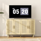 HOMCOM - Buffet boho 47,2 po L - bois naturel-Conception anti-basculement assurant sécurité et stabilité 